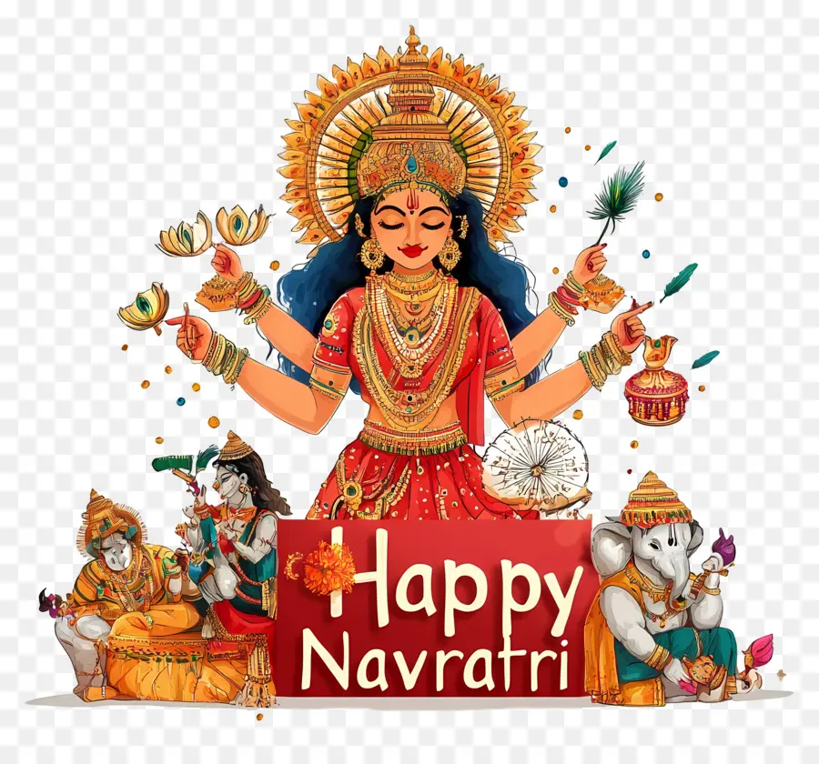 Happy Navratri，นาวกา PNG