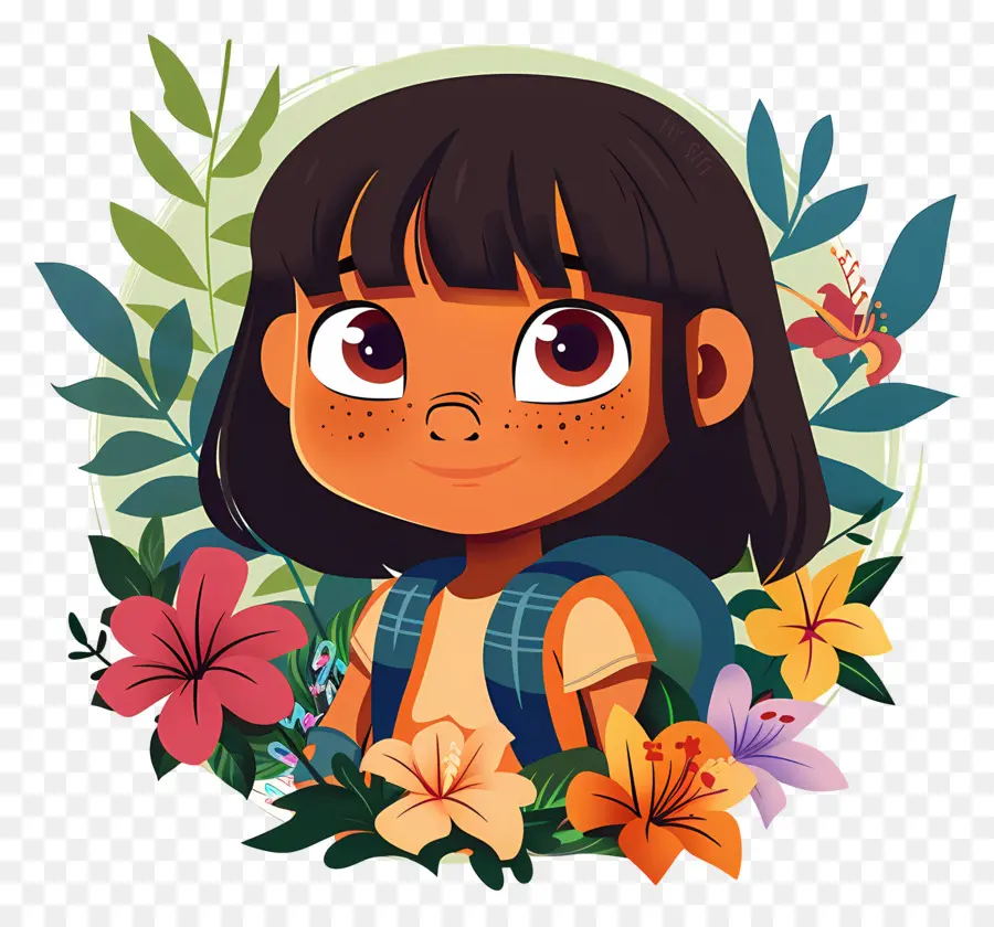 Dora The Explorer，สาวกับดอกไม้ PNG