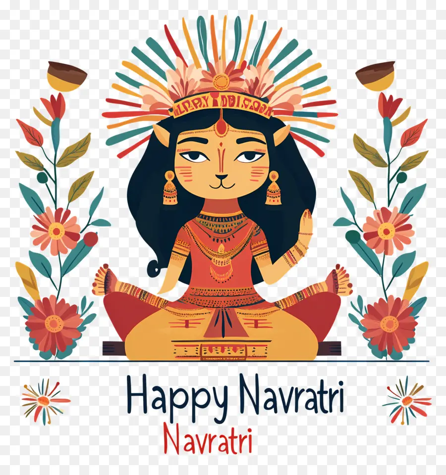 Happy Navratri，เทพธิดา Navratri PNG