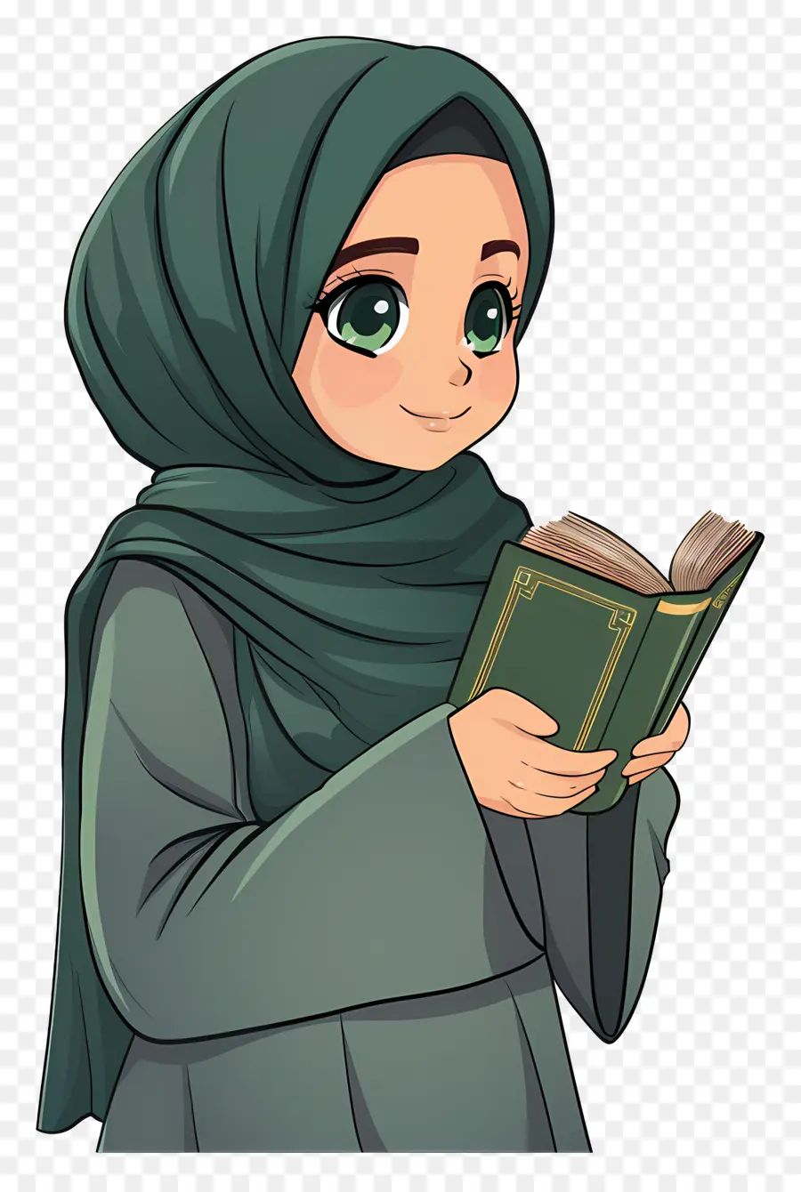 Hijab Girl Holding Book，หนังสืออ่านหนังสือหญิงสาว PNG