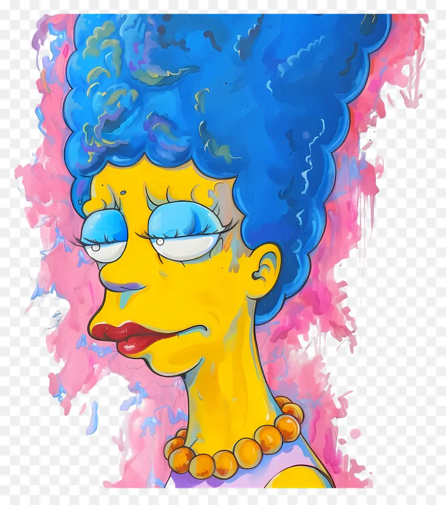 Marge Simpson，ผู้หญิงผมสีฟ้า PNG