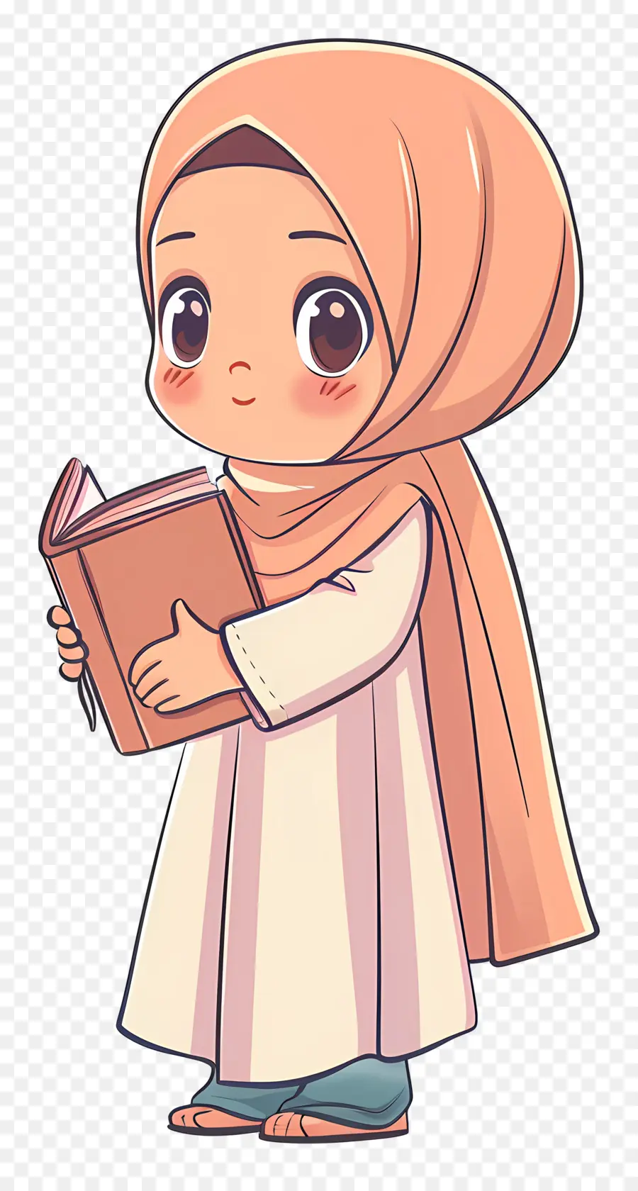 Hijab Girl Holding Book，หญิงสาวอ่านหนังสือ PNG