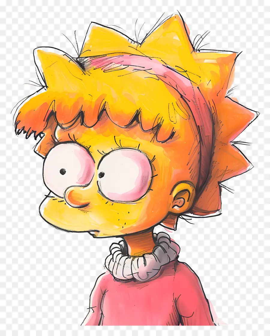 Maggie Simpson，สาวการ์ตูนสีเหลือง PNG