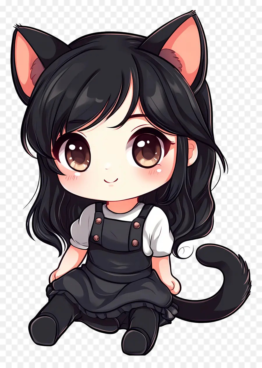 สาวแมว，Chibi Cat Girl PNG