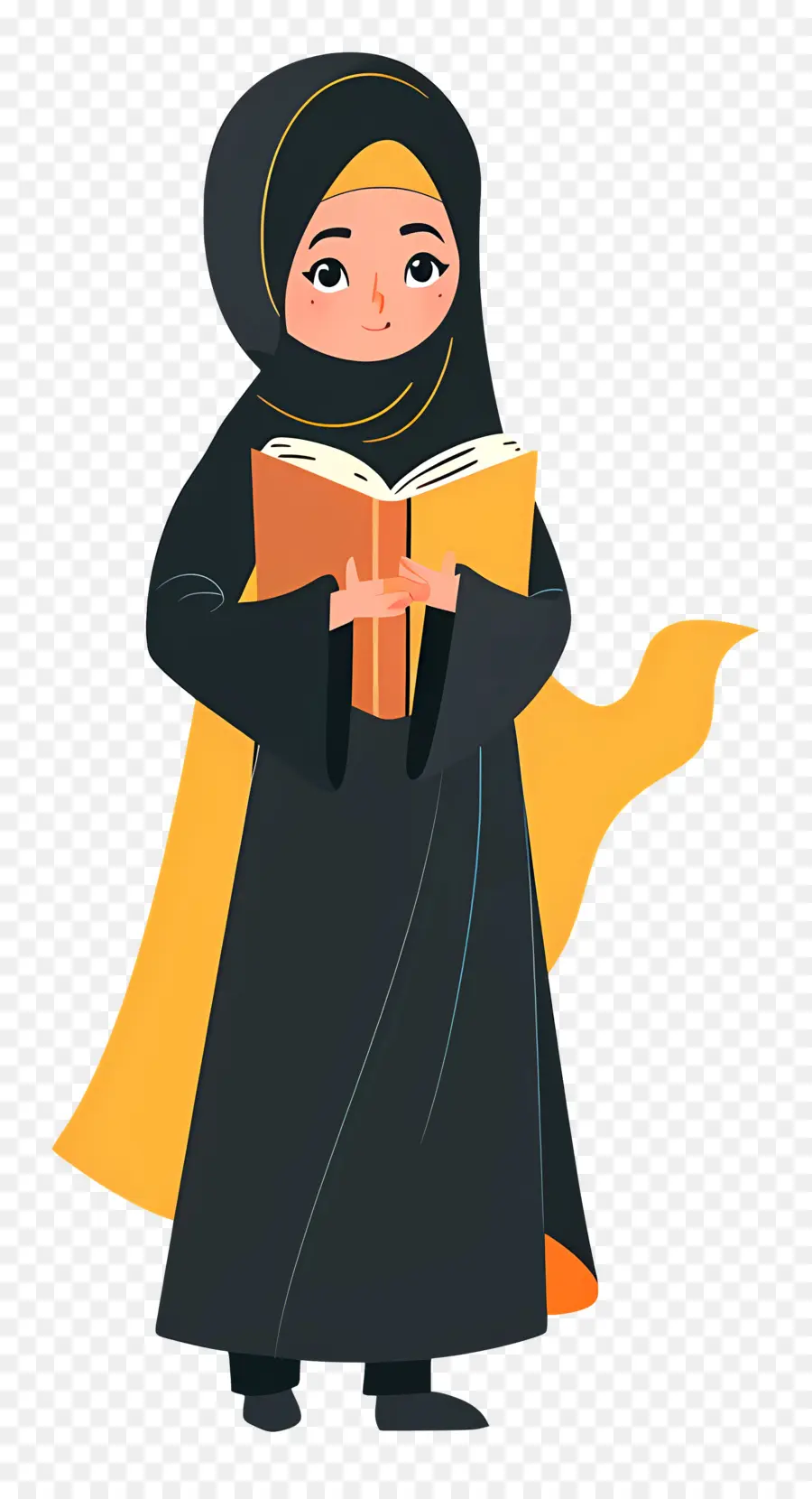 Hijab Girl Holding Book，หนังสืออ่านหนังสือหญิง PNG