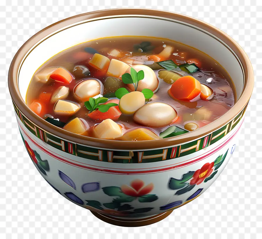 ซุป Minestrone，ชามซุป PNG