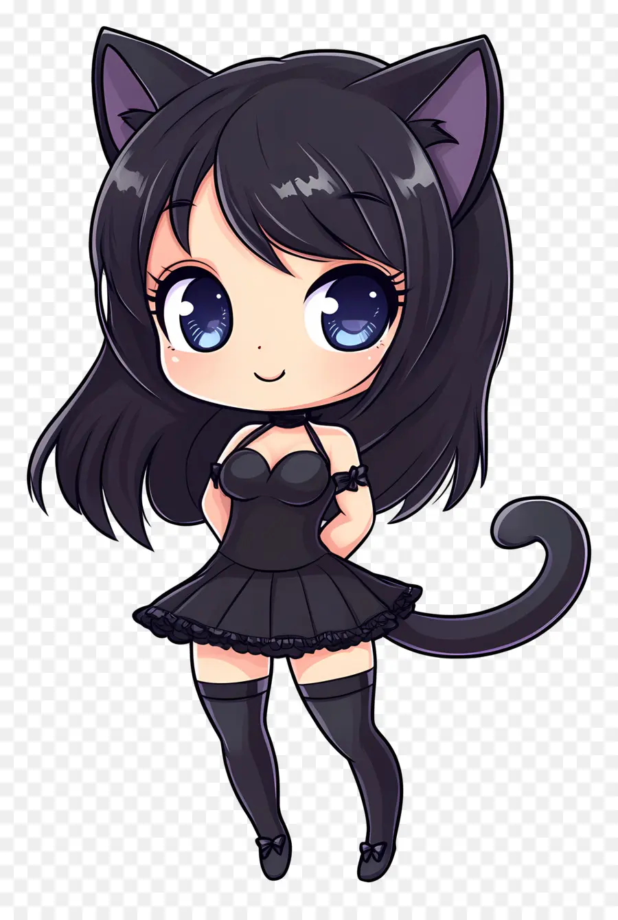 สาวแมว，Chibi Cat Girl PNG