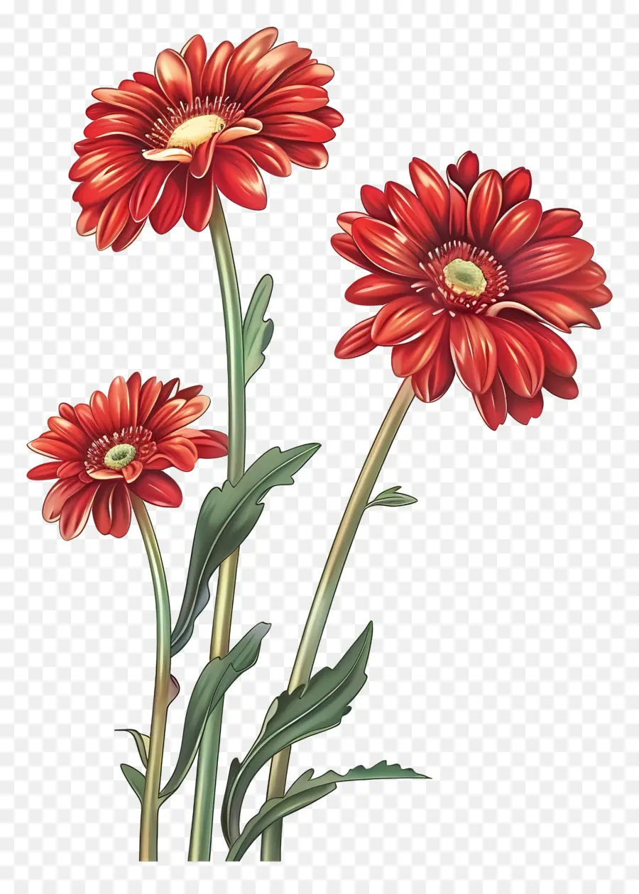 ดอกไม้ Gerberas，ดอกไม้สีแดง PNG