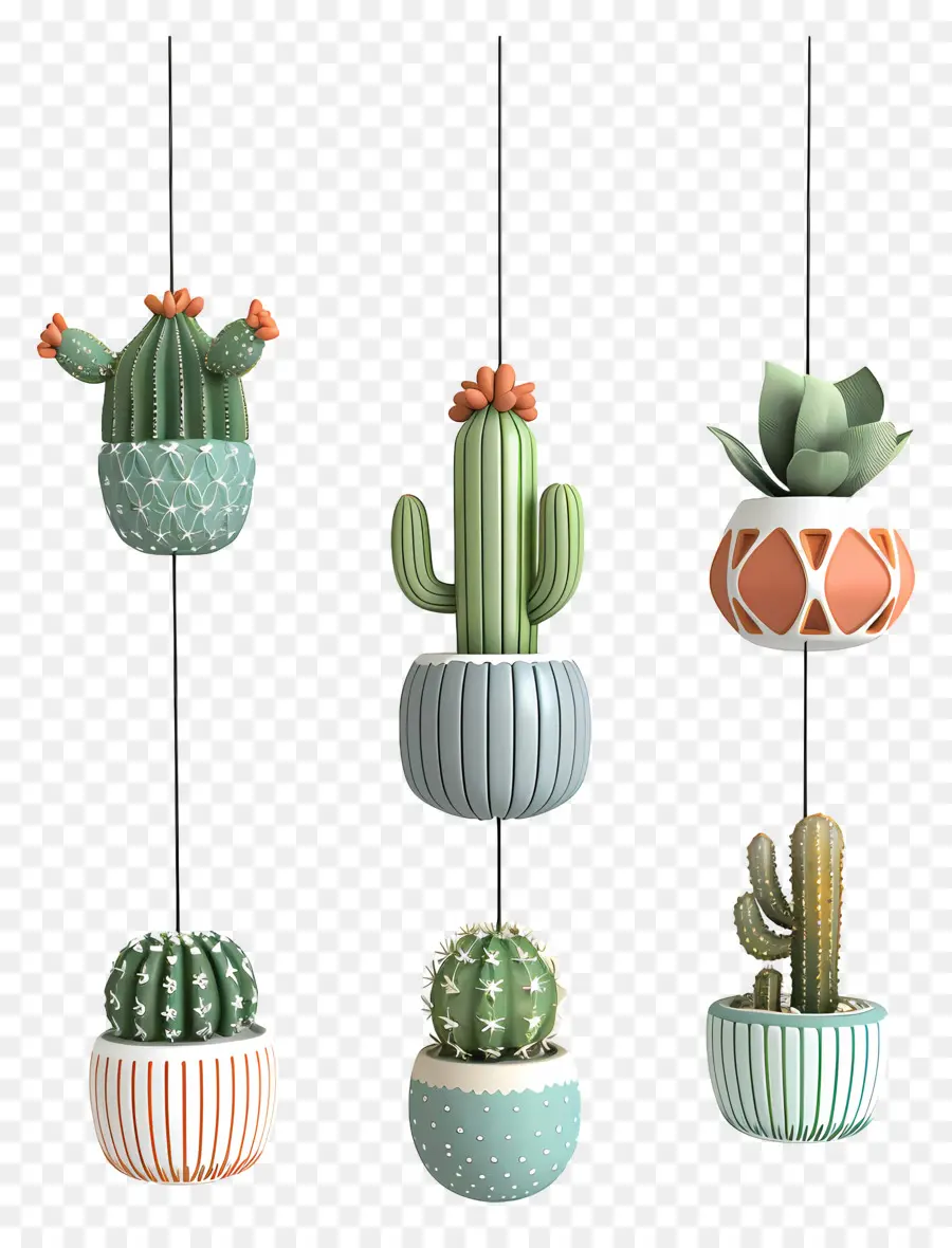 แคคตัสแขวน，Hanging Cacti PNG