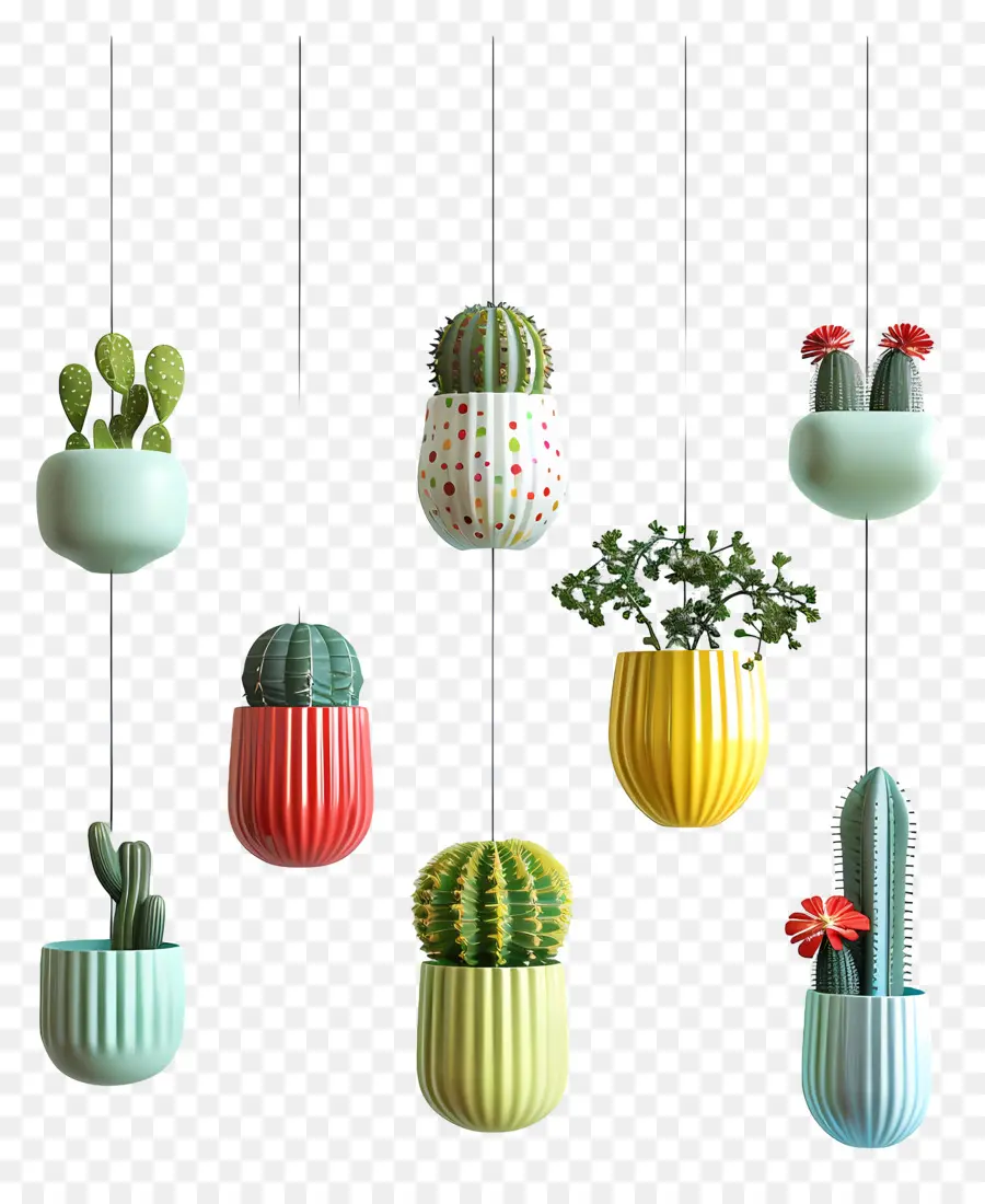 แคคตัสแขวน，Hanging Cacti PNG