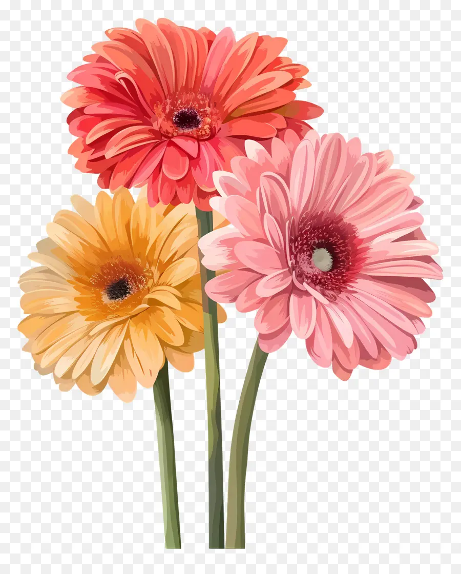 ดอกไม้ Gerberas，ดอกไม้สีแดง PNG