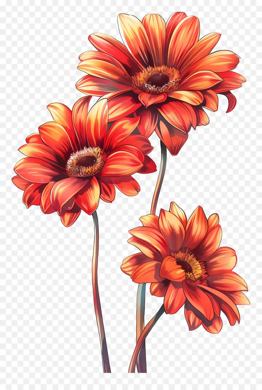 ดอกไม้ Gerberas，ดอกไม้สีแดง PNG