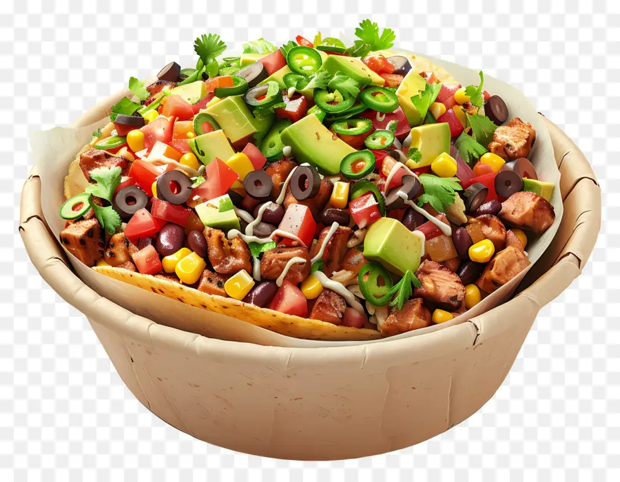 ชามเบอร์ริโต，Taco Salad PNG