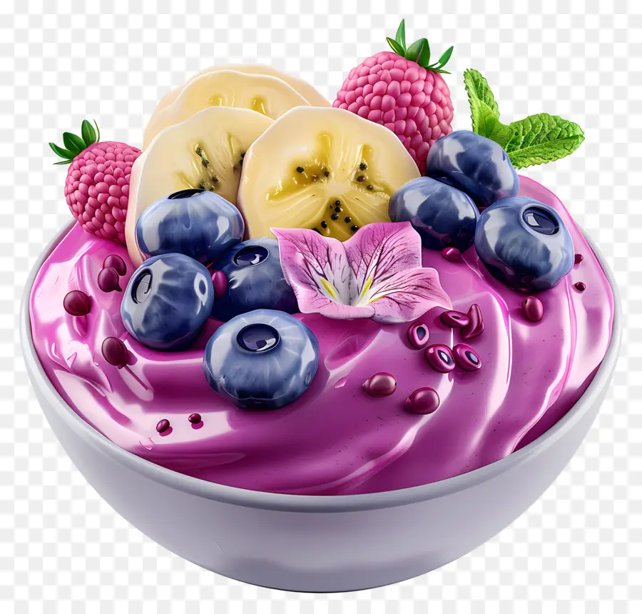 ชาม Acai，ของหวานผลไม้ PNG