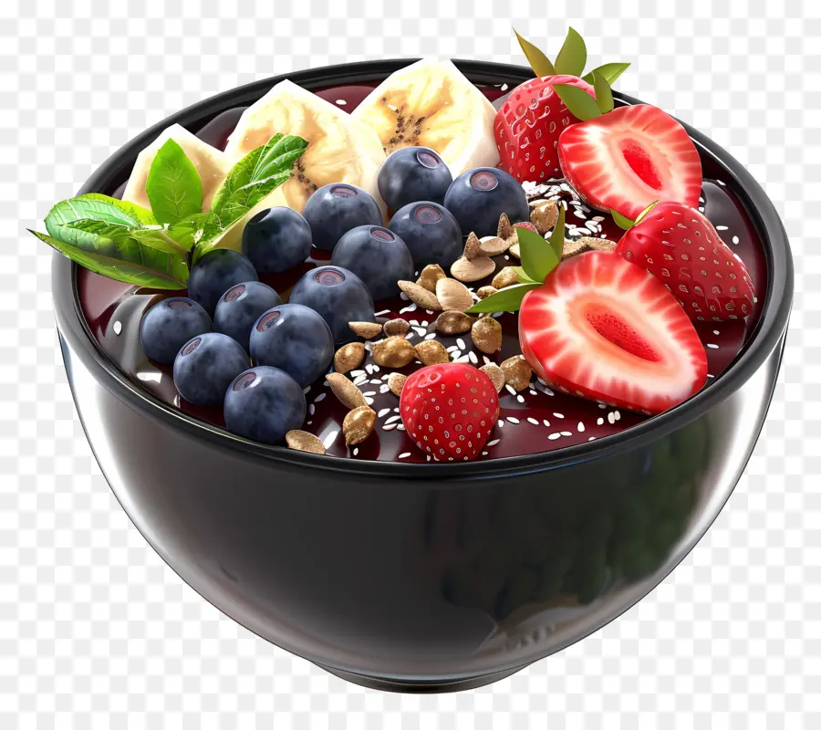 ชาม Acai，ชามผลไม้ PNG