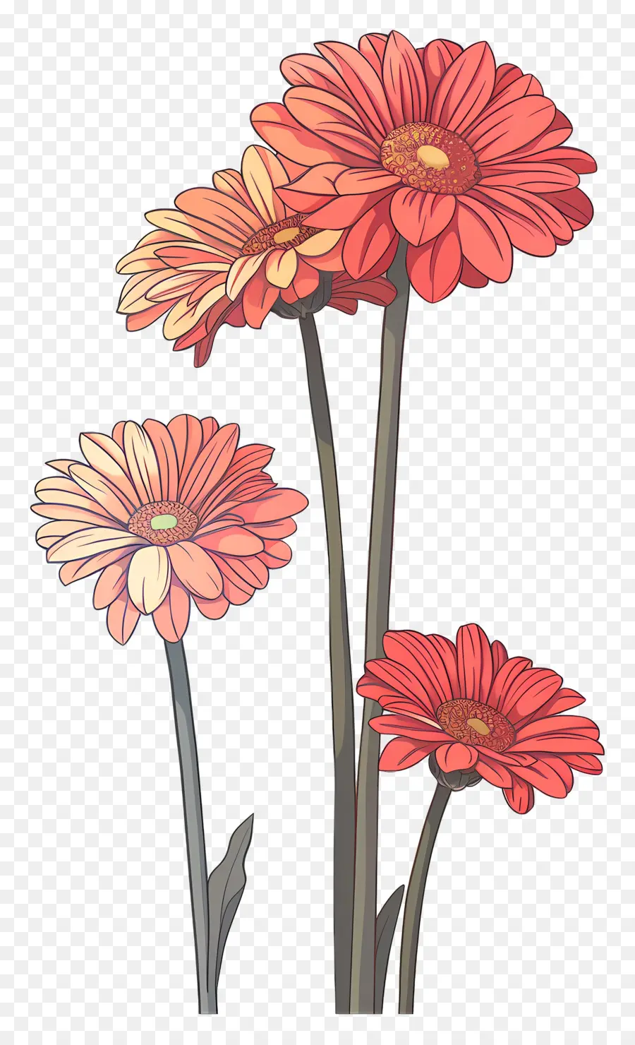 ดอกไม้ Gerberas，ดอกไม้สีแดง PNG