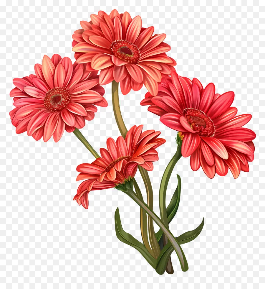 ดอกไม้ Gerberas，ดอกไม้สีแดง PNG