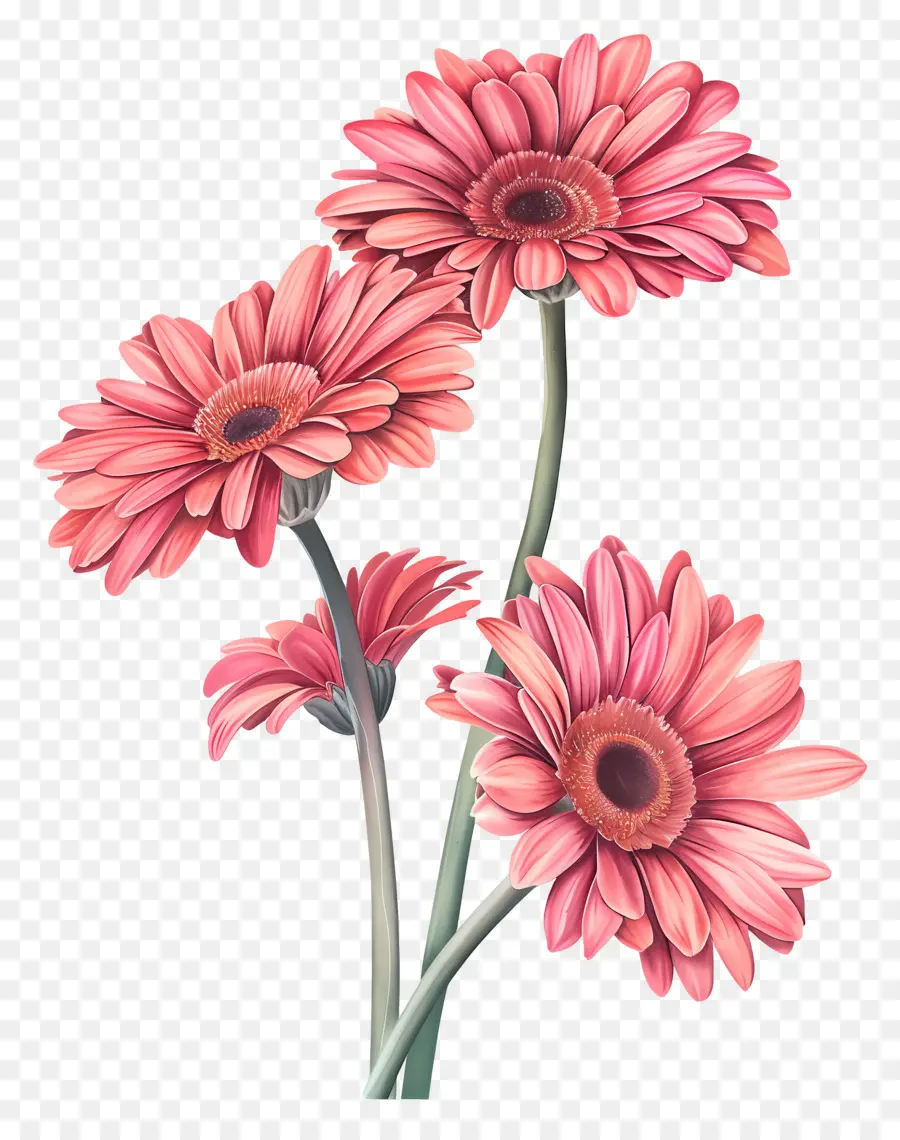 ดอกไม้ Gerberas，ดอกไม้สีชมพู PNG