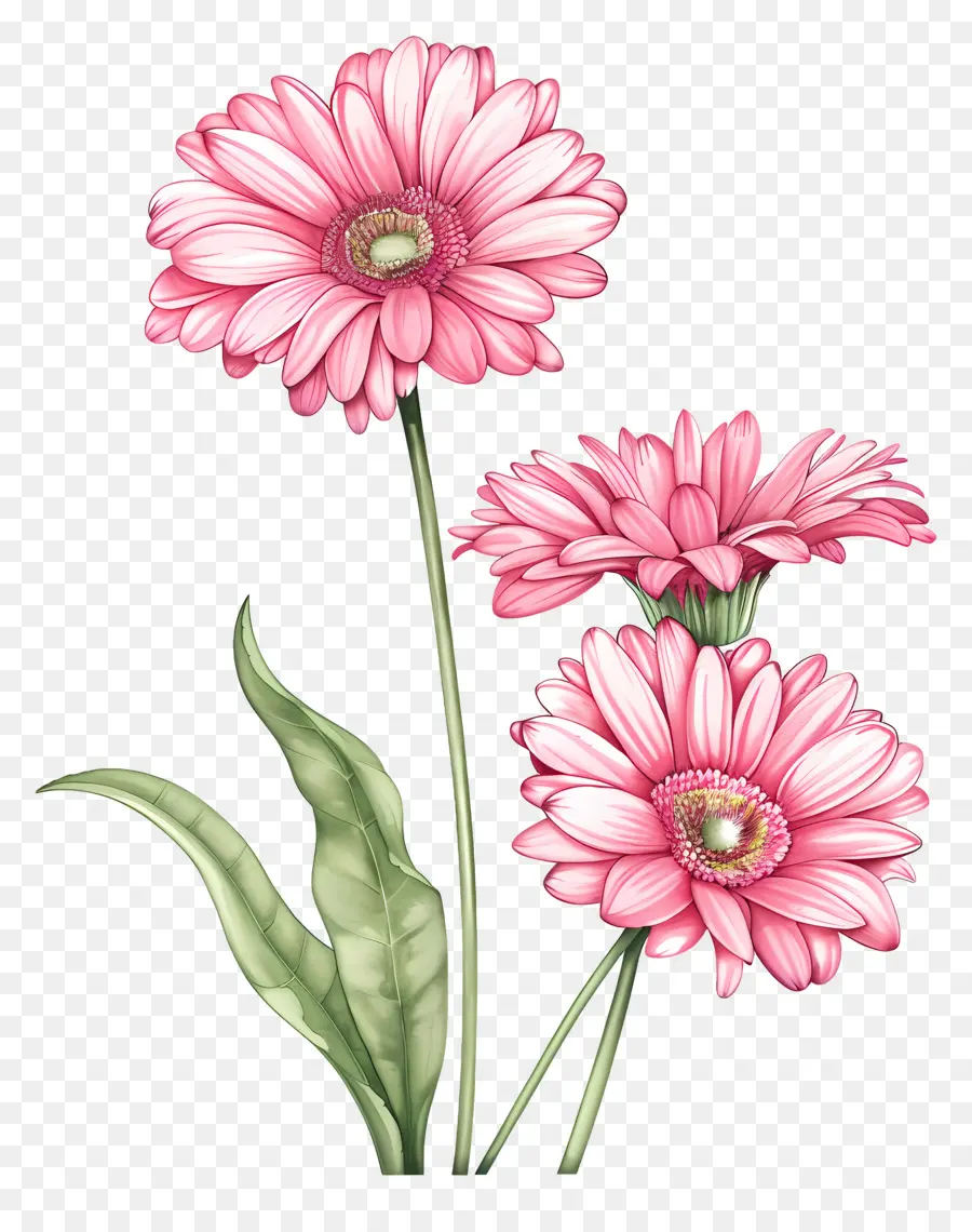 ดอกไม้ Gerberas，ดอกไม้สีชมพู PNG