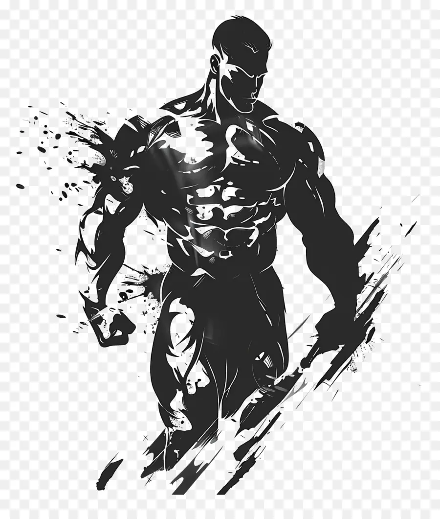 Muscle Man Silhouette，คนกล้ามเนื้อ PNG