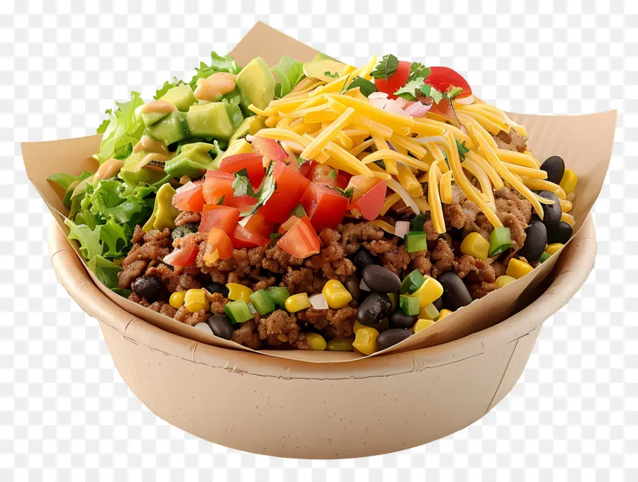 ชามเบอร์ริโต，Taco Salad PNG