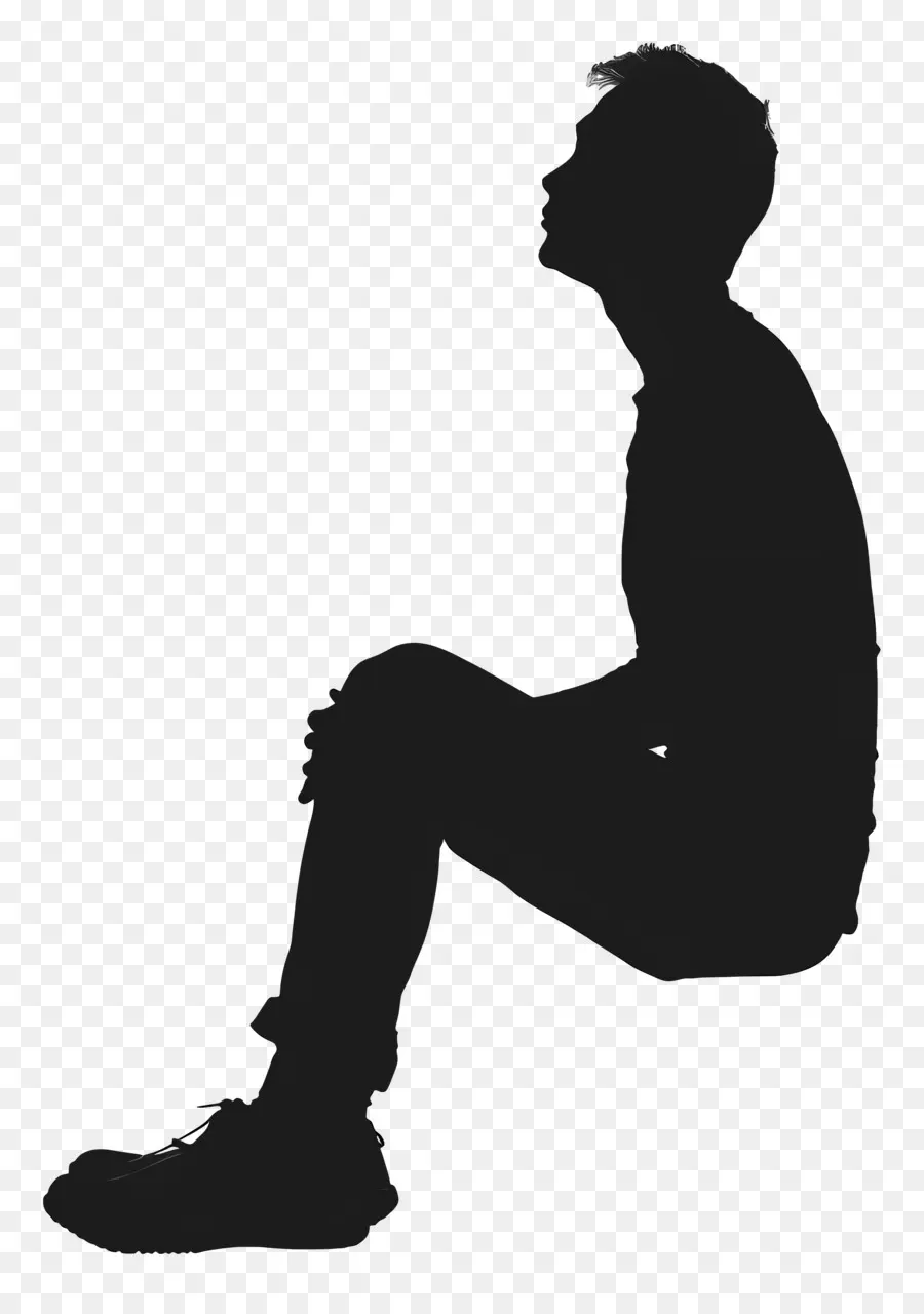 Siting Man Silhouette，ภาพเงาของมนุษย์ PNG