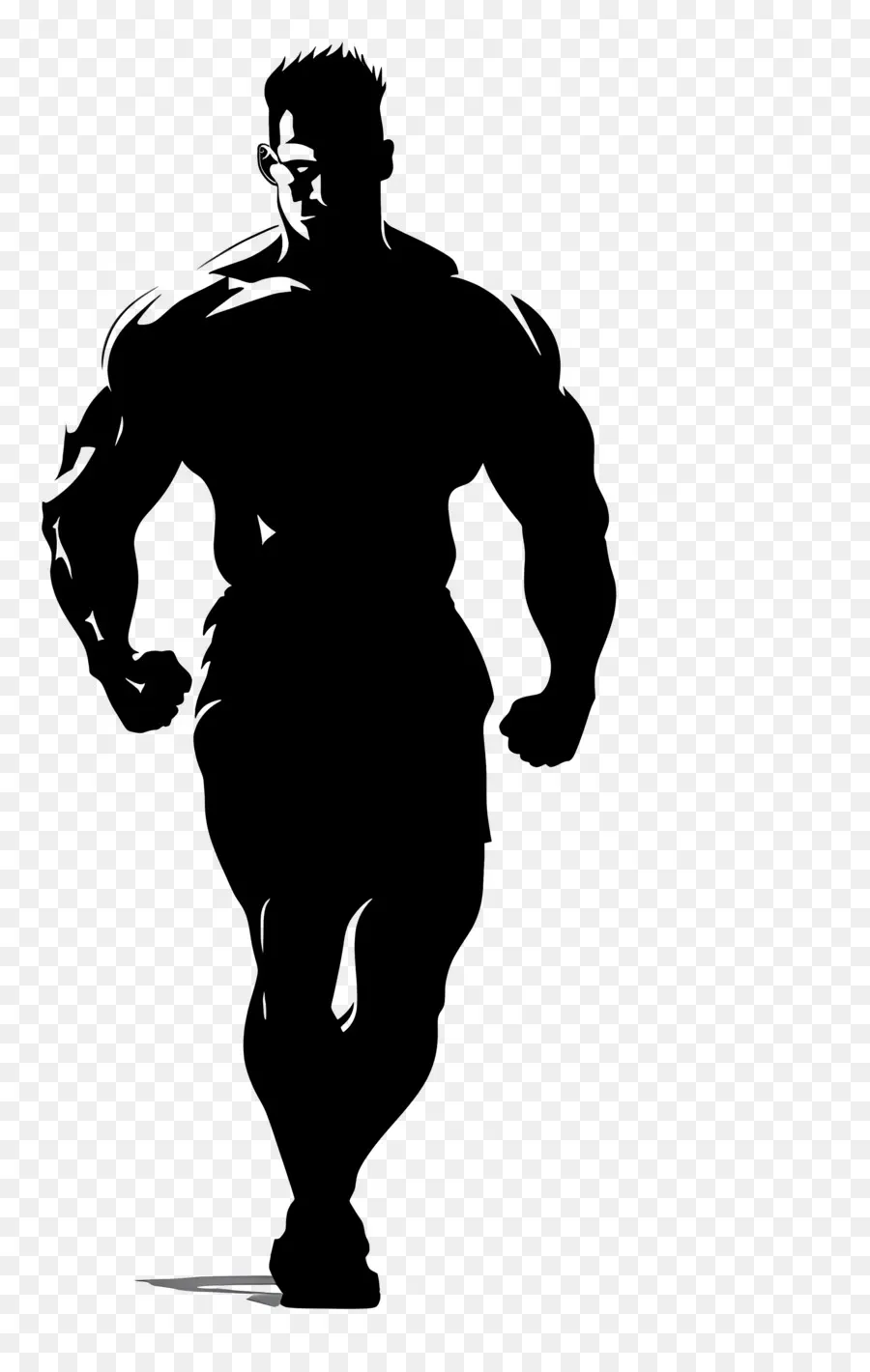 Muscle Man Silhouette，ภาพเงาของกล้ามเนื้อ PNG