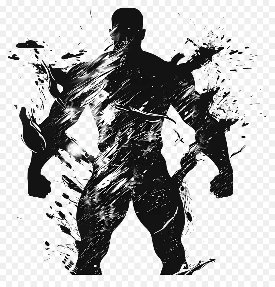 Muscle Man Silhouette，ภาพเงา PNG