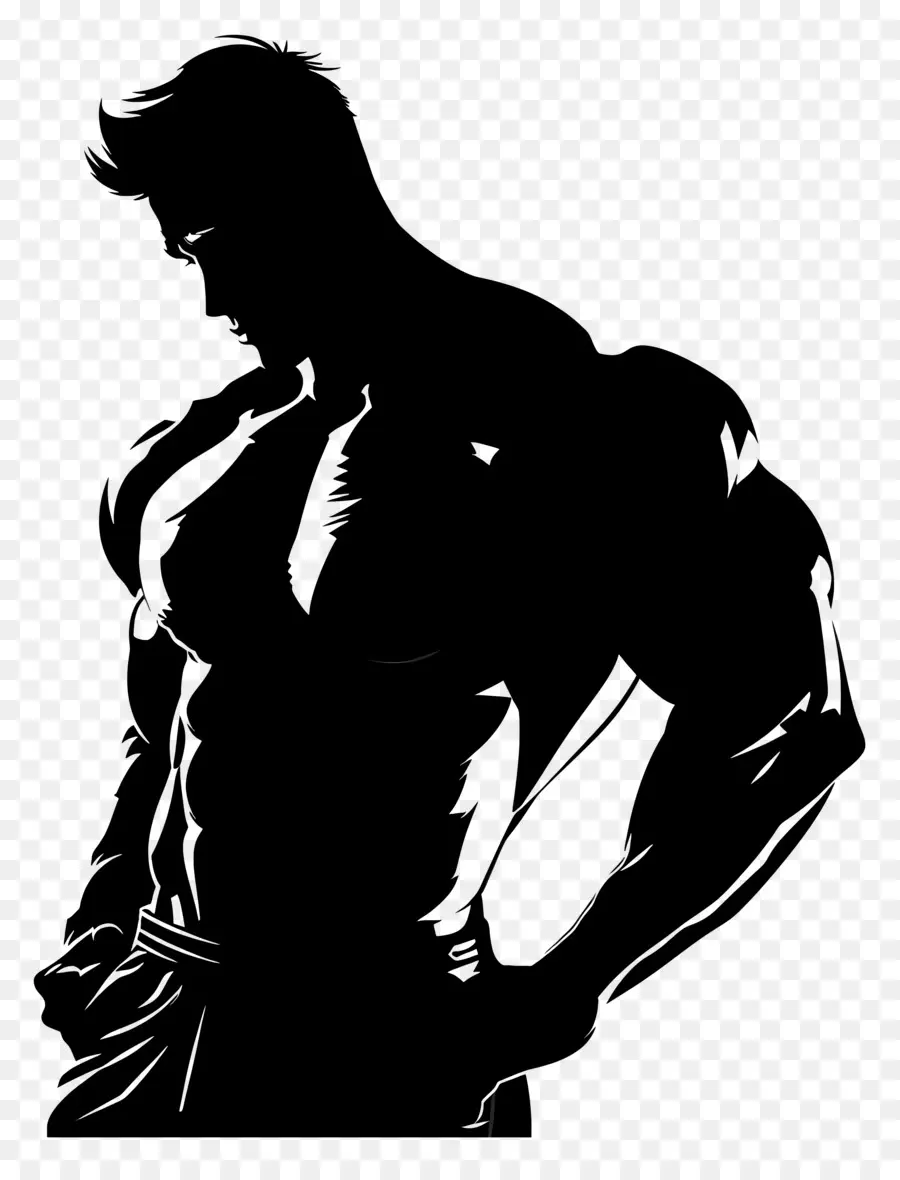 Muscle Man Silhouette，คนกล้ามเนื้อ PNG