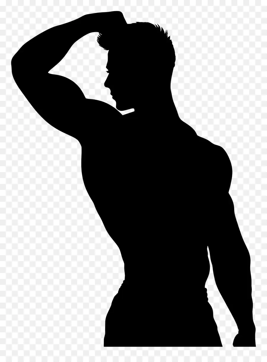 Muscle Man Silhouette，ภาพเงาของมนุษย์ PNG