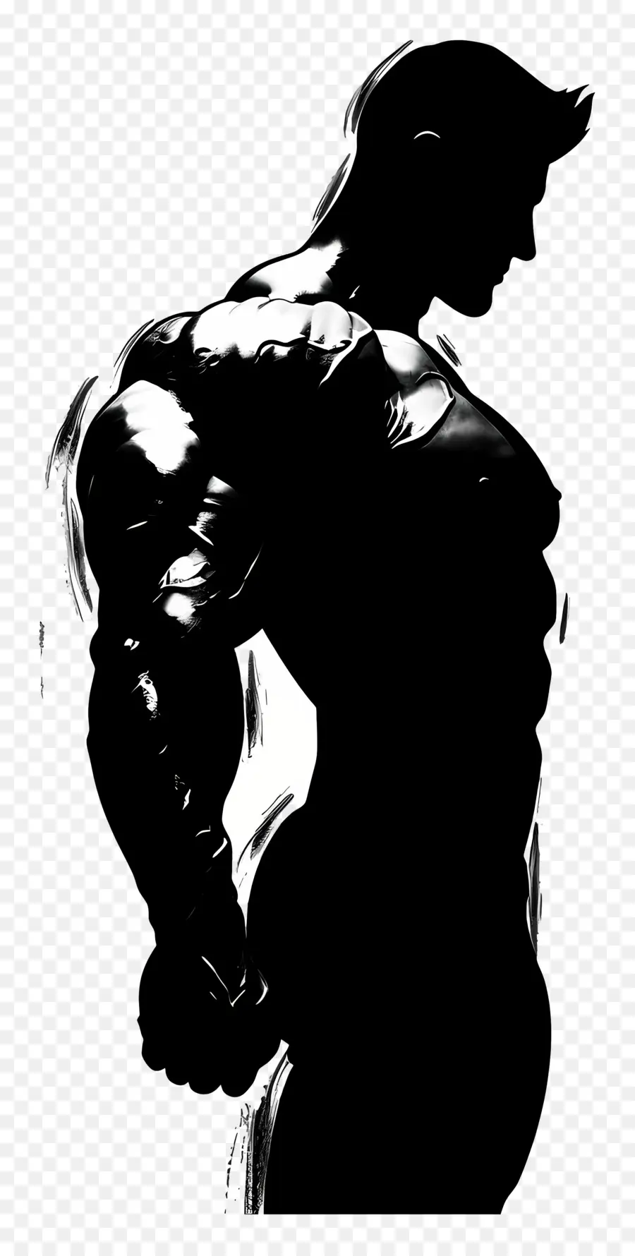 Muscle Man Silhouette，คนกล้ามเนื้อ PNG