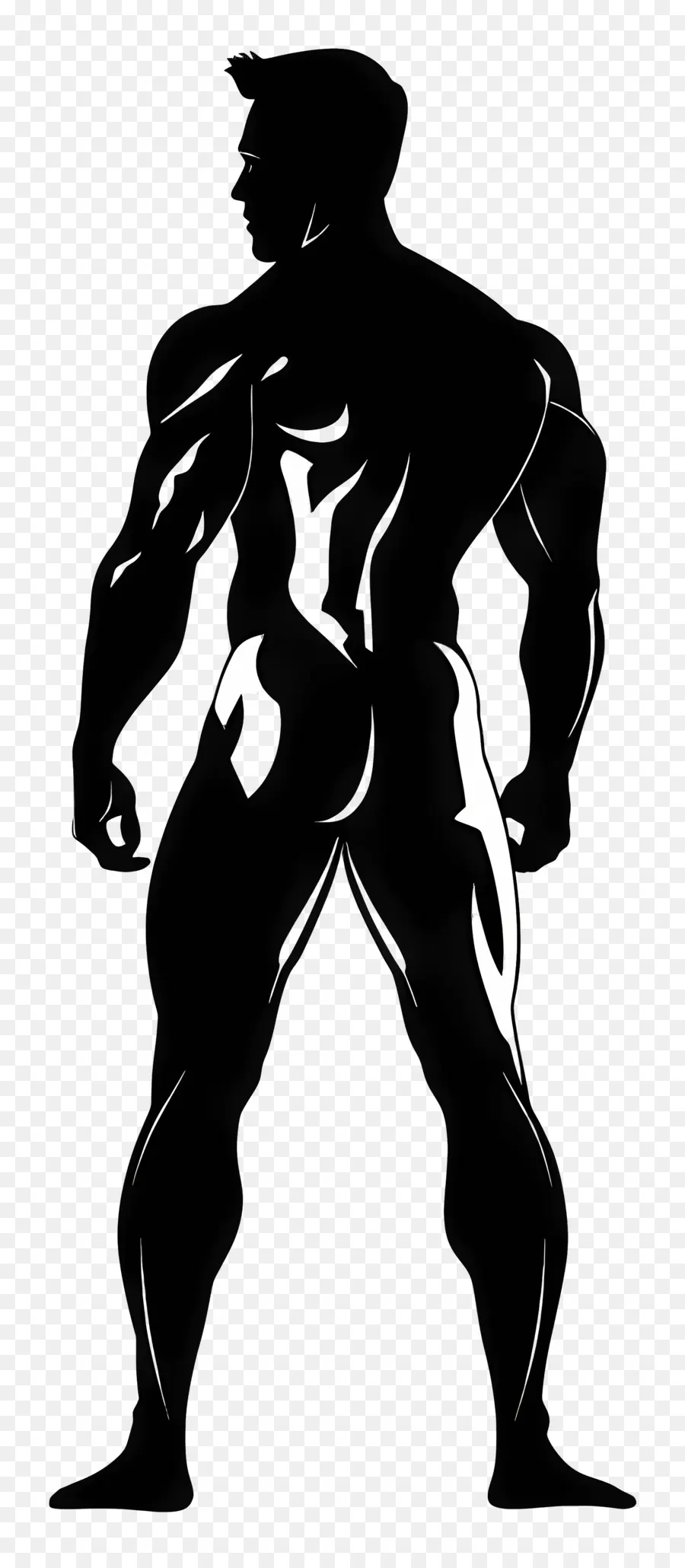 Muscle Man Silhouette，ภาพเงาของกล้ามเนื้อ PNG