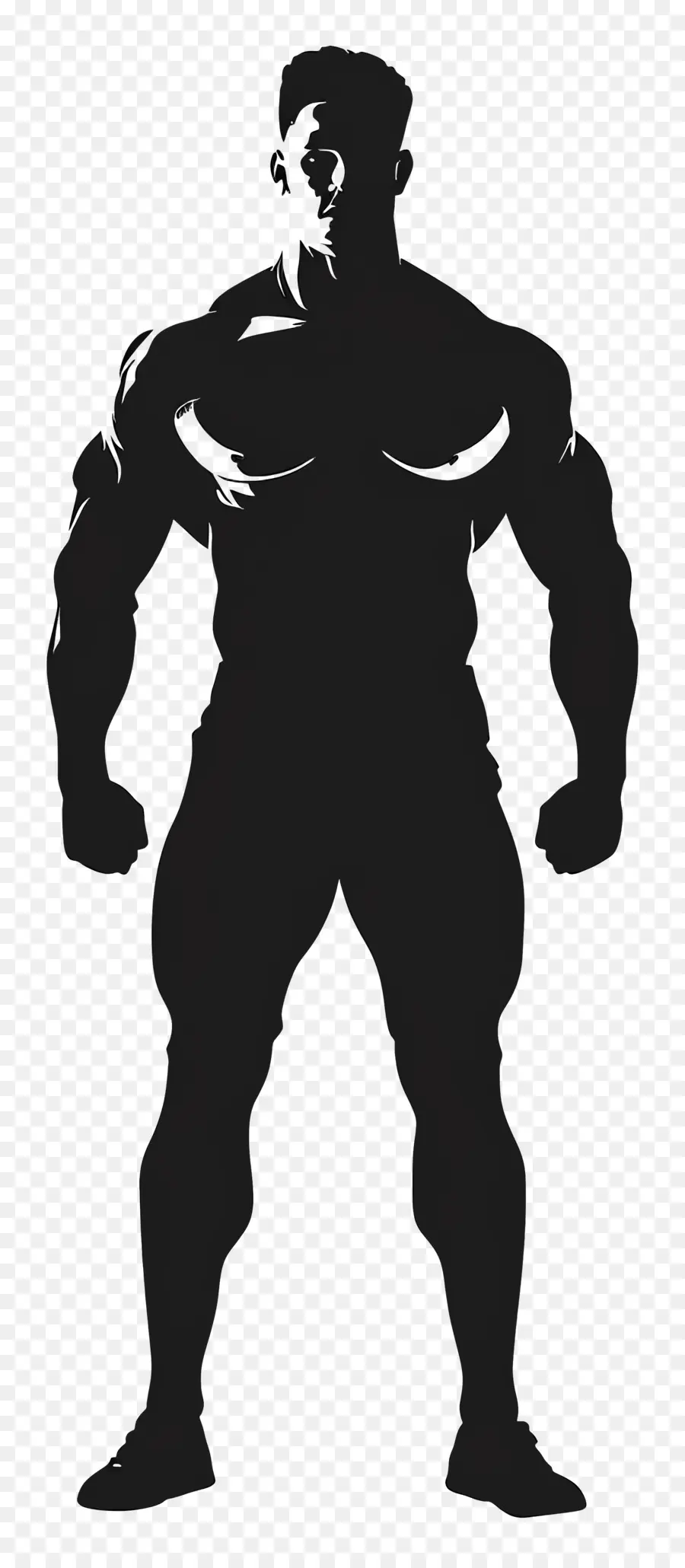 Muscle Man Silhouette，ภาพเงาของกล้ามเนื้อ PNG