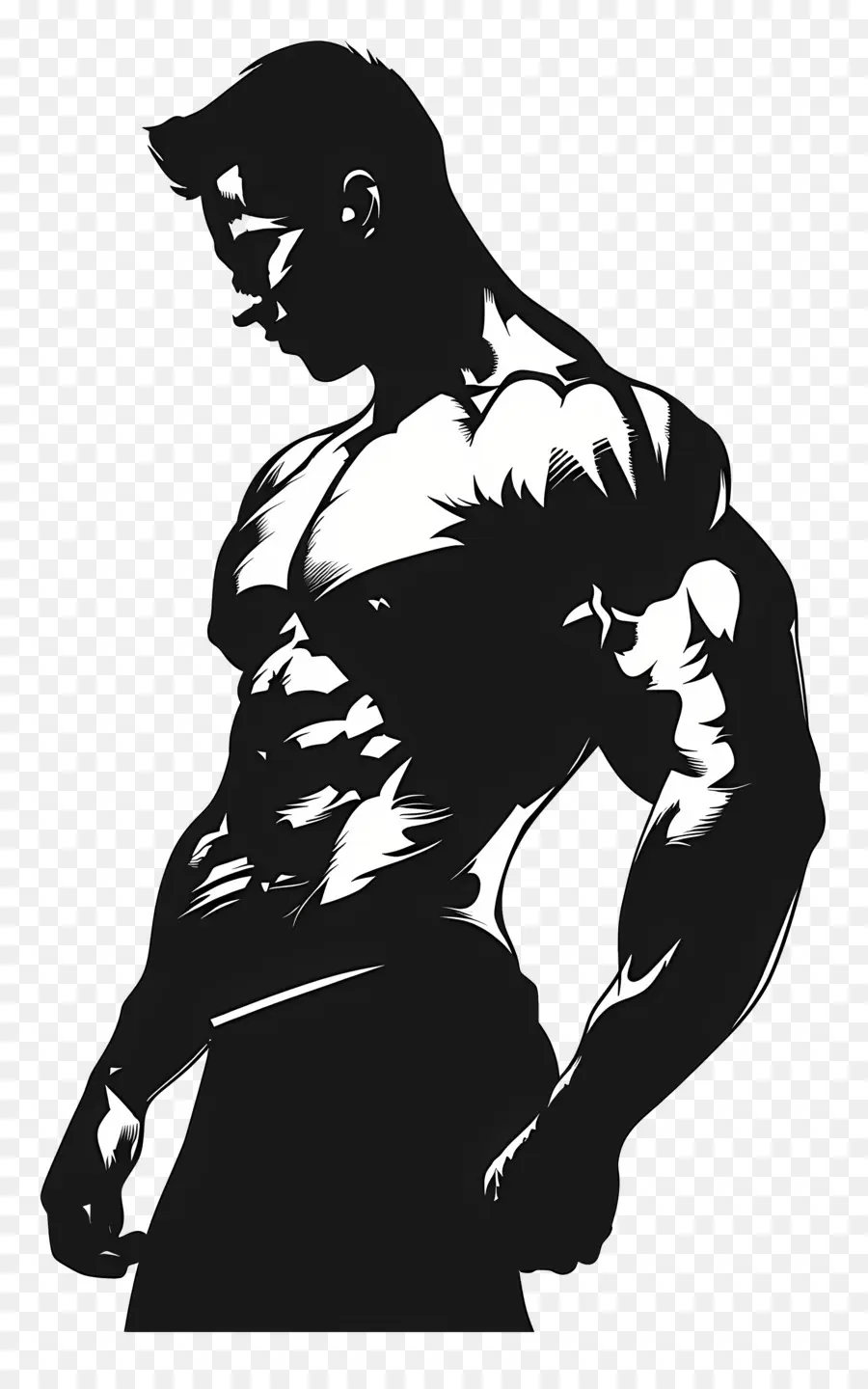 Muscle Man Silhouette，ภาพเงา PNG