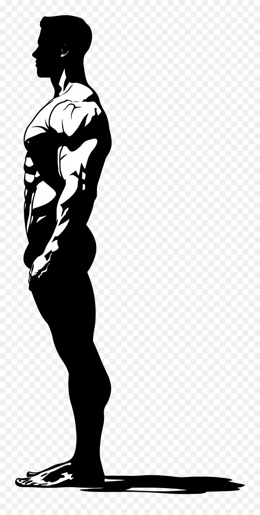 Muscle Man Silhouette，นักเพาะกาย PNG