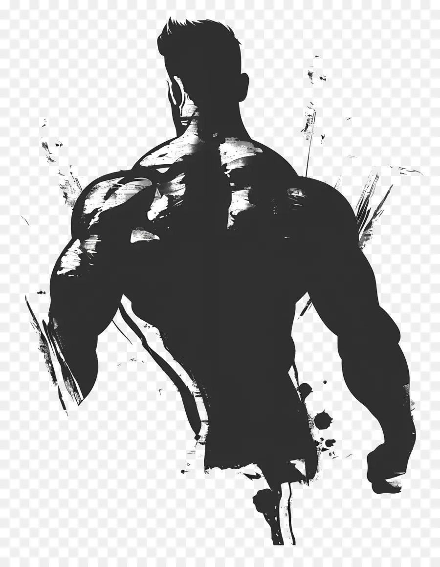 Muscle Man Silhouette，คนกล้ามเนื้อ PNG