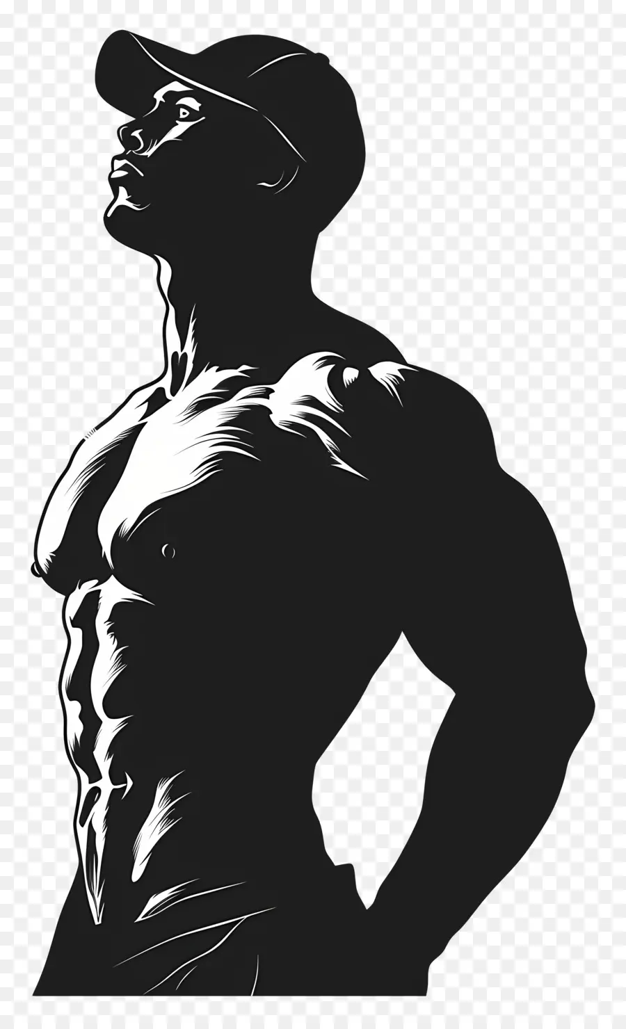 Muscle Man Silhouette，คนกล้ามเนื้อ PNG