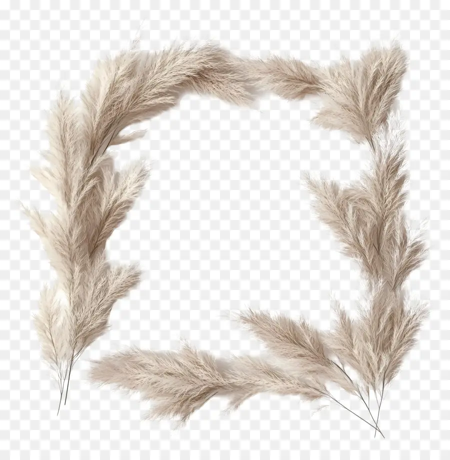 กรอบหญ้า Pampas，ขนนก PNG