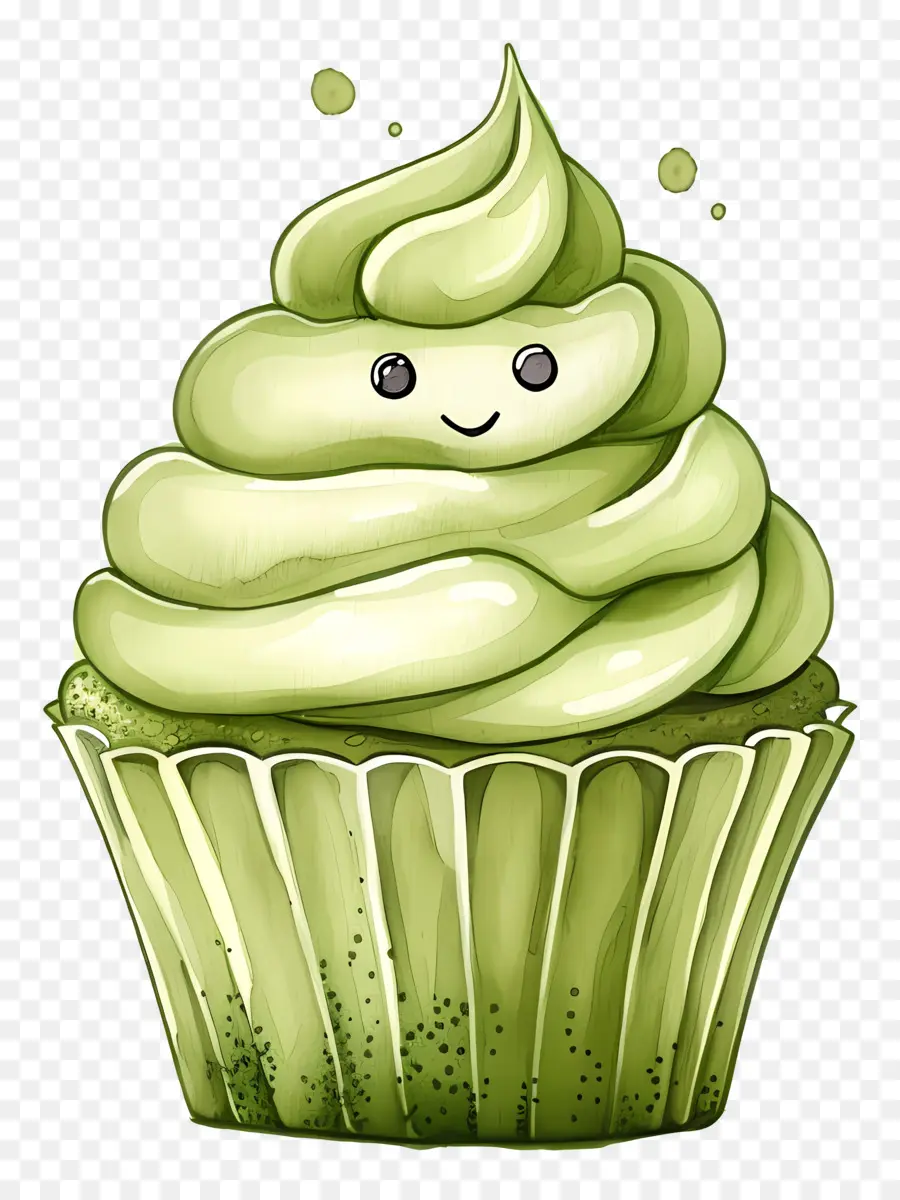 Matcha Cupcake，คัพเค้กสีเขียว PNG