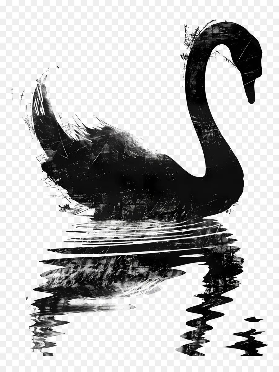 Swan Silhouette，หงส์ดำ PNG