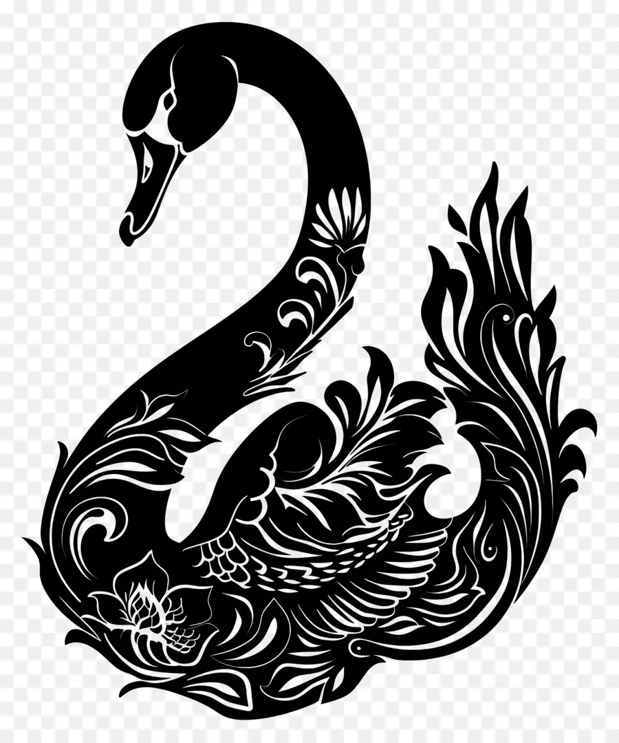 Swan Silhouette，หงส์ดำ PNG