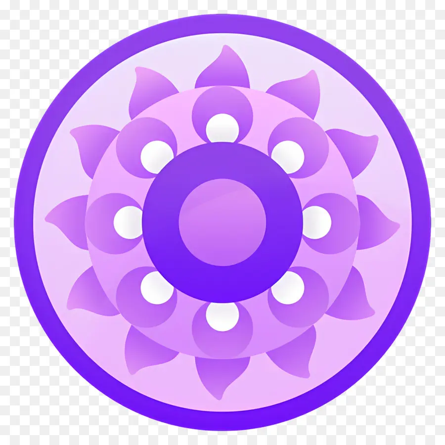 แมนดาลา，Mandala สีม่วง PNG