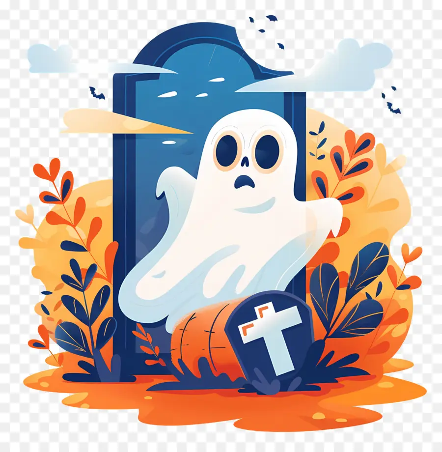 Halloween Ghost Tombstone，ผี PNG