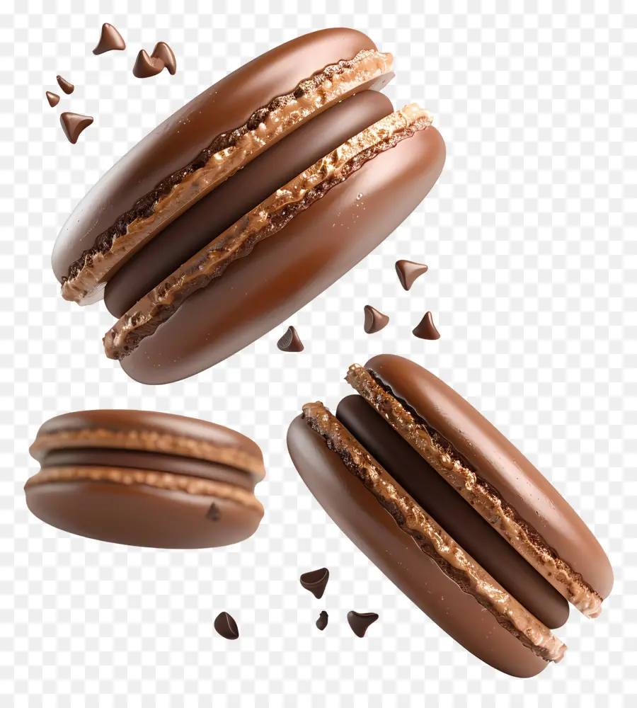 ช็อคโกแลต Macarons，คุกกี้ PNG