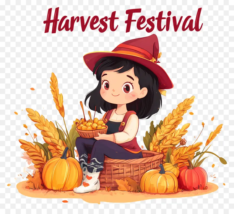 เทศกาลเก็บเกี่ยว，Harvest Festival Girl PNG