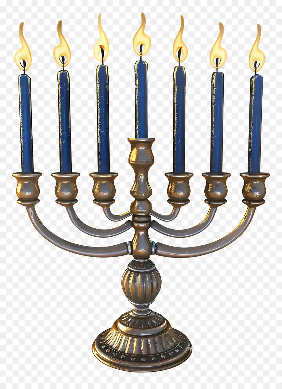 Hanukkah Menorah，Menorah กับเทียน PNG