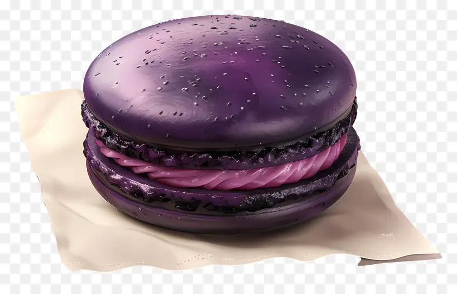 Macaron Blackcurrant，Macaron สีม่วง PNG