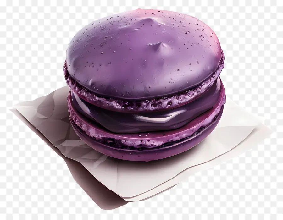 Macaron Blackcurrant，Macaron สีม่วง PNG