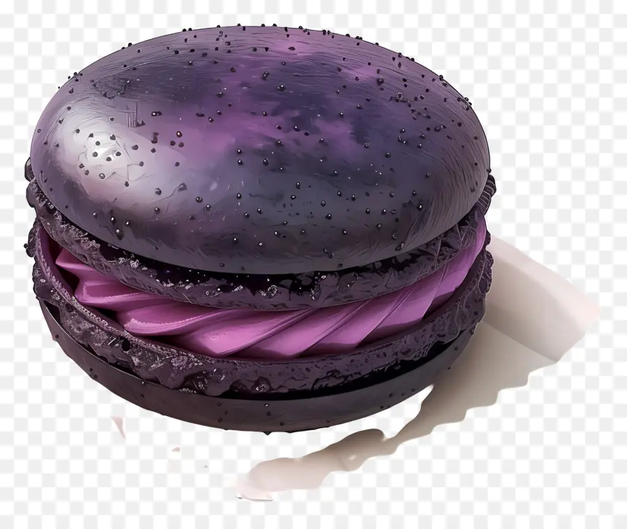 Macaron Blackcurrant，Macaron สีม่วง PNG