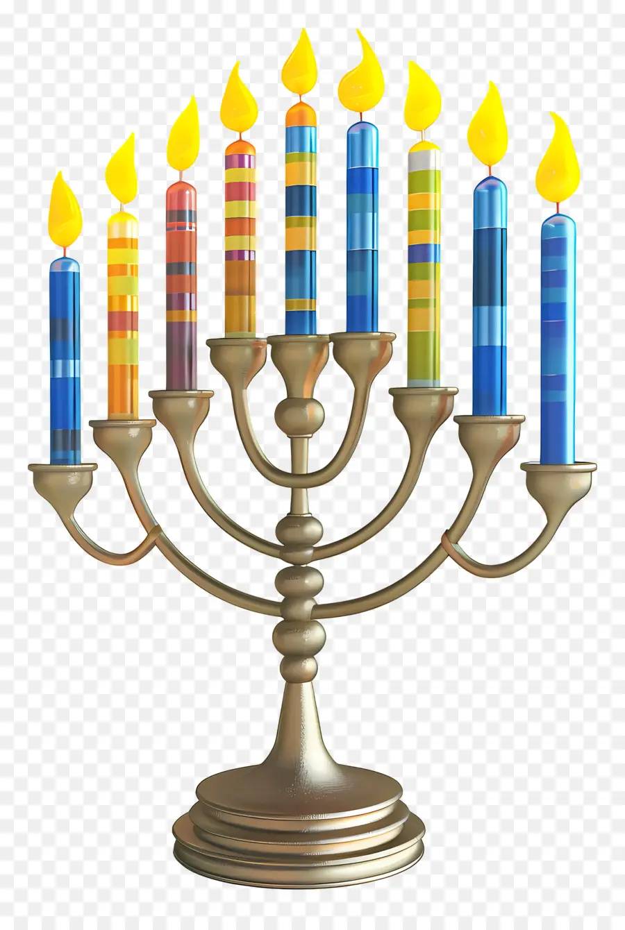 Hanukkah Menorah，Menorah กับเทียน PNG